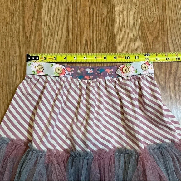 Matilda Jane Girls Ruffle Tulle Skirt NWT Size 14 Rooster Stripe Mauve 222088 - Picture 7 of 9